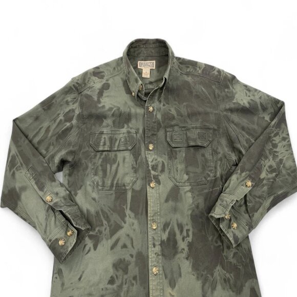 Duluth Trading Denim Camouflage Jacket Green Camo Military Army Field Men's M - Picture 2 of 8